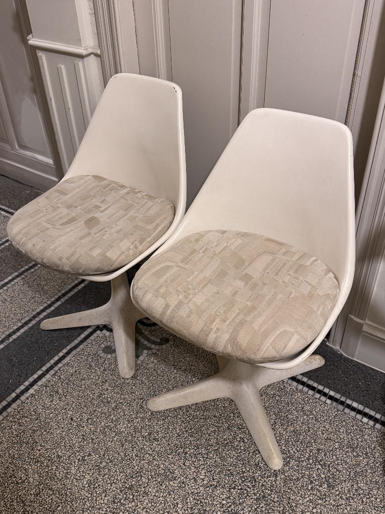 2 Arkana stoelen, Ophalen, Twee, Wit, Metaal