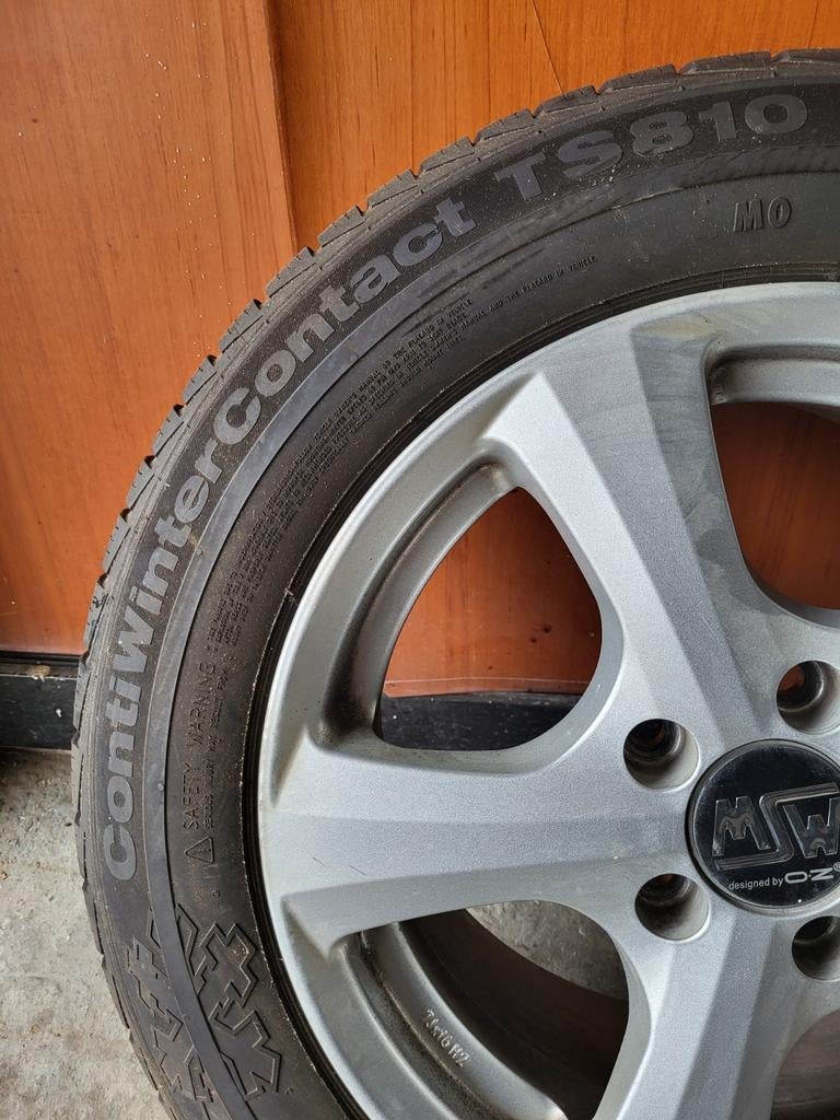 4 winterbanden op alu velgen., Auto-onderdelen, Banden en Velgen, Ophalen, Winterbanden, Velg(en)