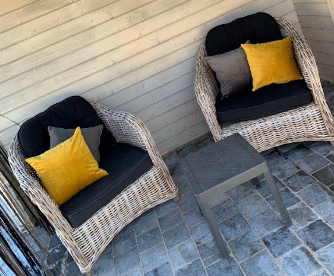 4delig tuinset, Jardin & Terrasse, Ensembles de jardin, Rotin, Salons de jardin, Banque, Utilisé