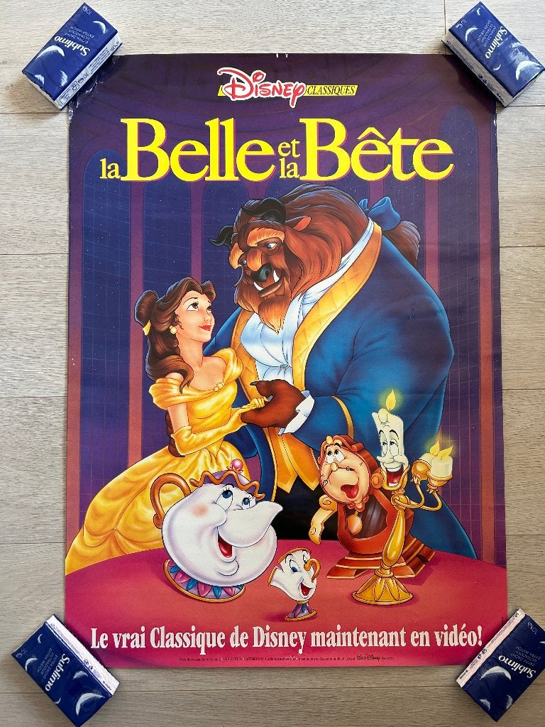 Affiche Disney La Belle et la Bête (années 90), Verzamelen, Posters, Deurposter of groter, Ophalen of Verzenden, Film en Tv, Rechthoekig Staand