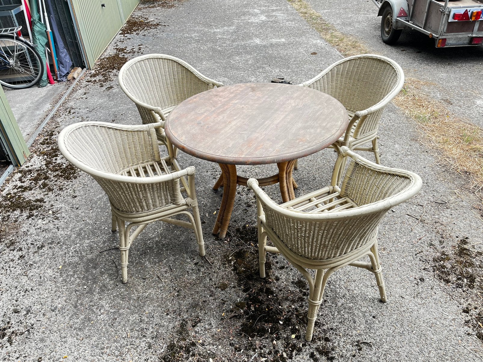 Twee tuinstellen met tafels en stoelen, Ophalen, Gebruikt, Meer dan 8 zitplaatsen, Tuinset
