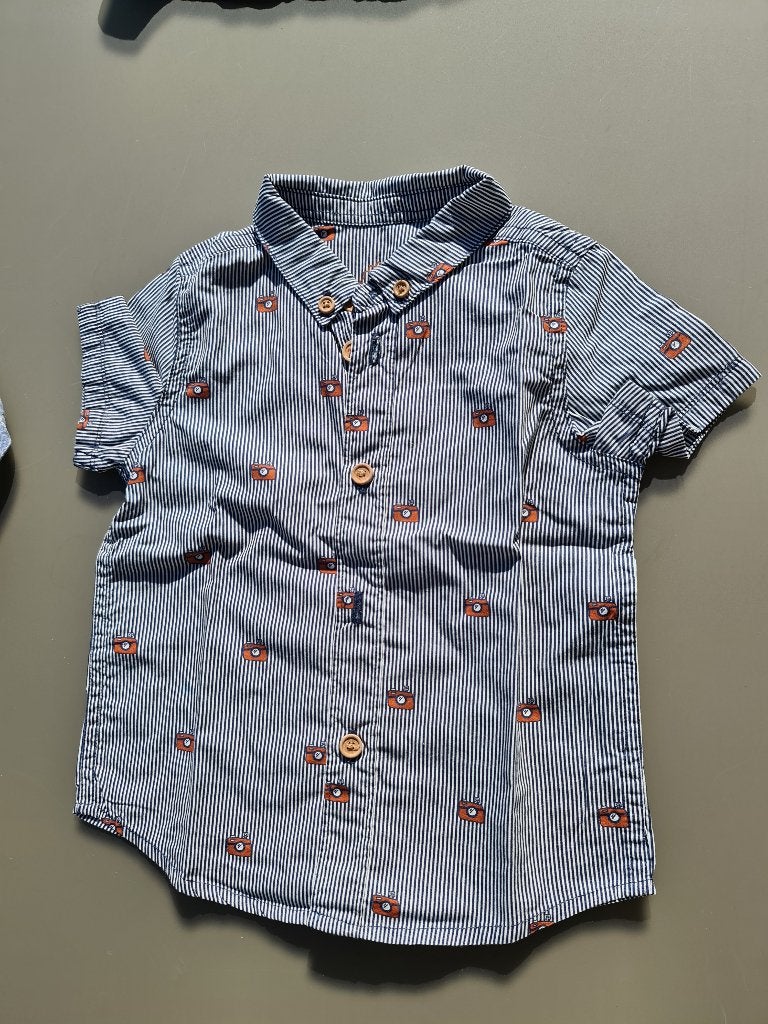 gestreept hemd met camera, JBC, 86, Kinderen en Baby's, Babykleding | Maat 86, Ophalen, Zo goed als nieuw