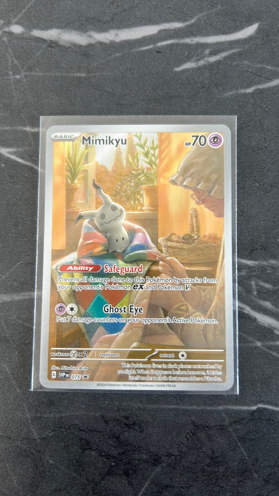 Mimikyu 075 promo (pokémon), Hobby en Vrije tijd, Ophalen, Zo goed als nieuw