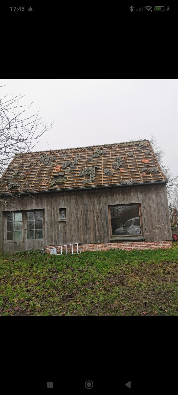 Eiken bijgebouw poolhouse, Enlèvement