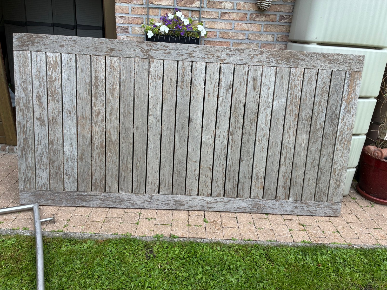 Tafel Bristol Teak 200x100 met aluminium poten, Tuin en Terras, Ophalen, Gebruikt, Rechthoekig, Hout