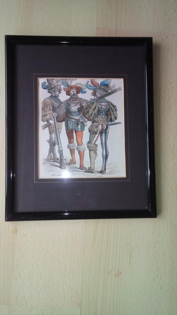 2 pentekeningen Zwitserse landknechten, Ophalen of Verzenden
