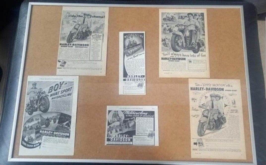 oude reclame harley davidson 1950-1951, Verzamelen, Ophalen