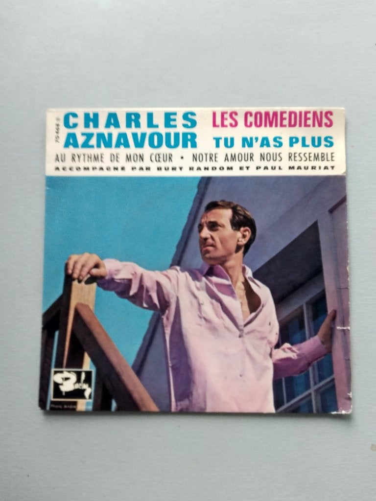 EP 45t Aznavour les comédiens, CD & DVD, Vinyles Singles, Enlèvement, Utilisé, 7 pouces, EP