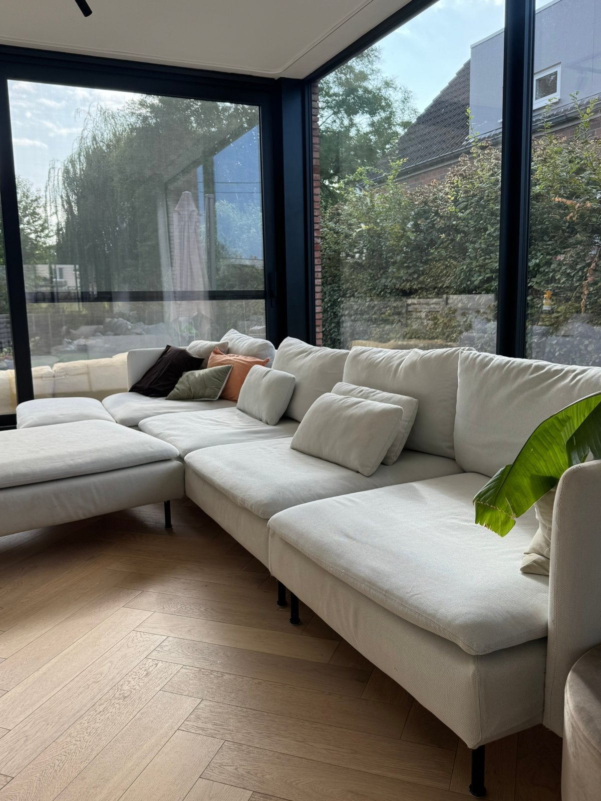 Witte zetel, 4 elementen - IKEA Söderhamn, Huis en Inrichting, Ophalen, Gebruikt, Stof, Modern