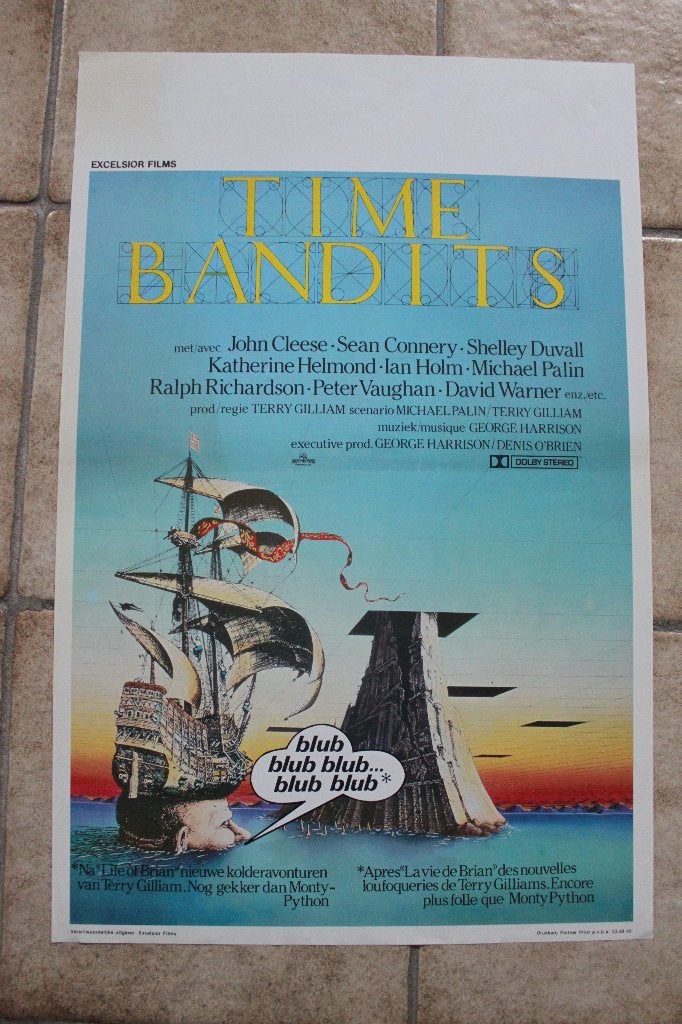 filmaffiche Sean Connery Time Bandits 1981 filmposter, Rechthoekig Staand, Ophalen of Verzenden, Zo goed als nieuw, A1 t/m A3