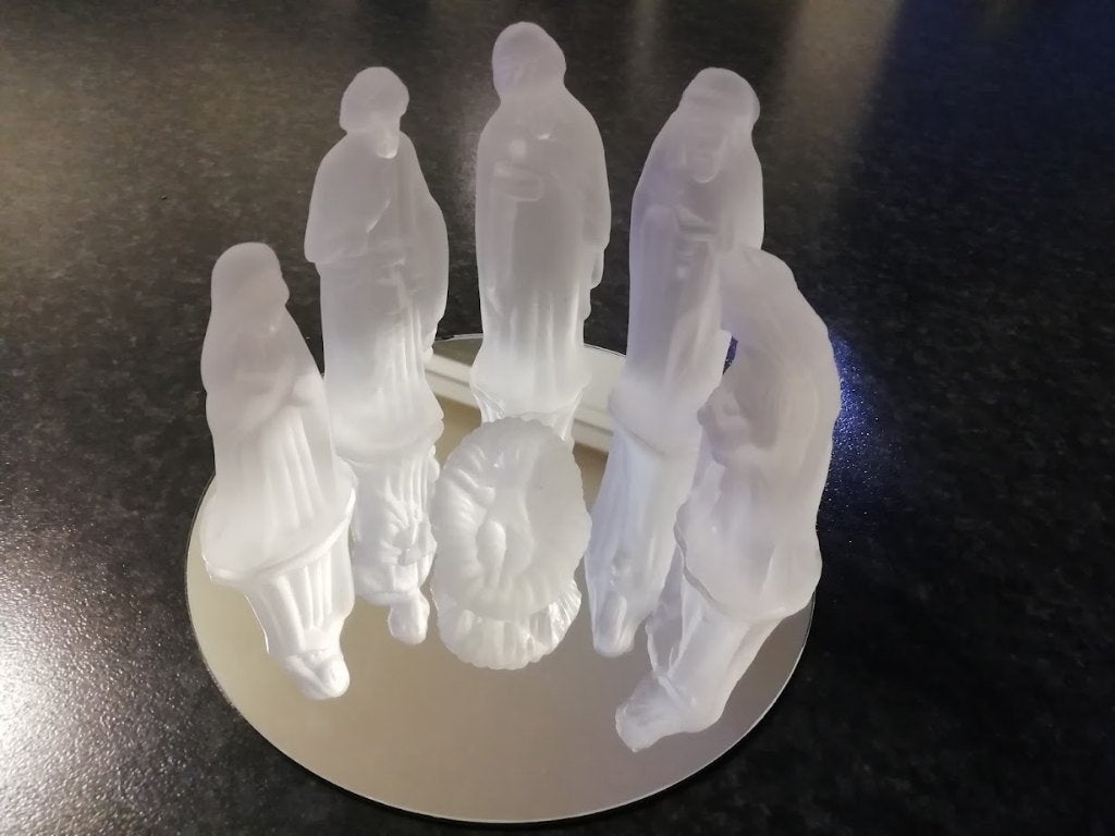 Kerstfiguurtjes in glas / incl.spiegeltje, Enlèvement ou Envoi