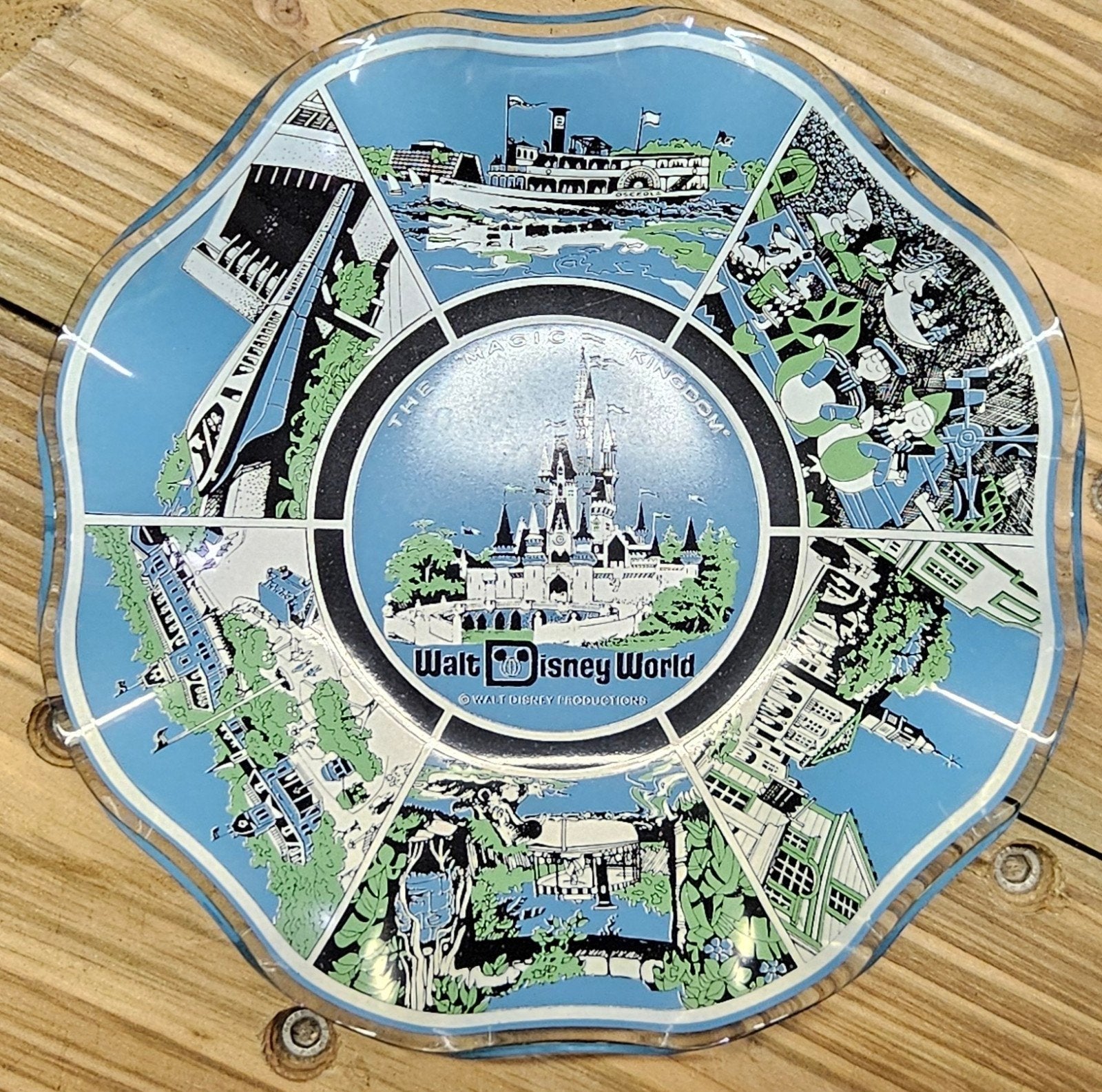 Disneyland vintage glazen souvenirbordje, Verzamelen, Ophalen of Verzenden