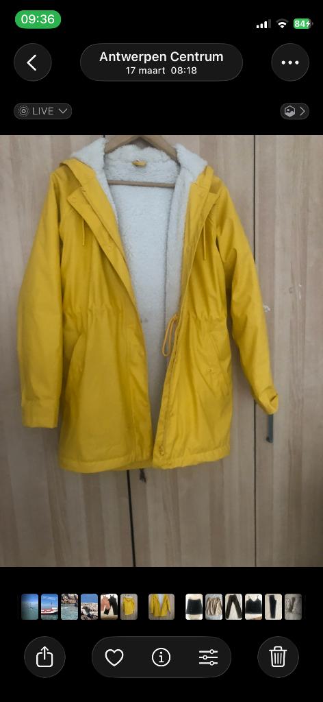 gele dames regenjas medium, Ophalen, Zo goed als nieuw, Regenjas, Dames