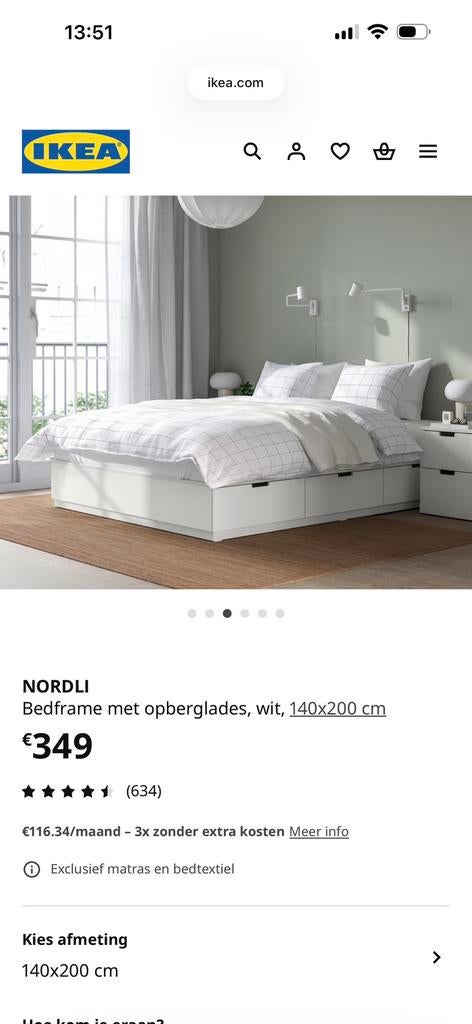 Bed ikea houd 140, Huis en Inrichting, Ophalen, Zo goed als nieuw
