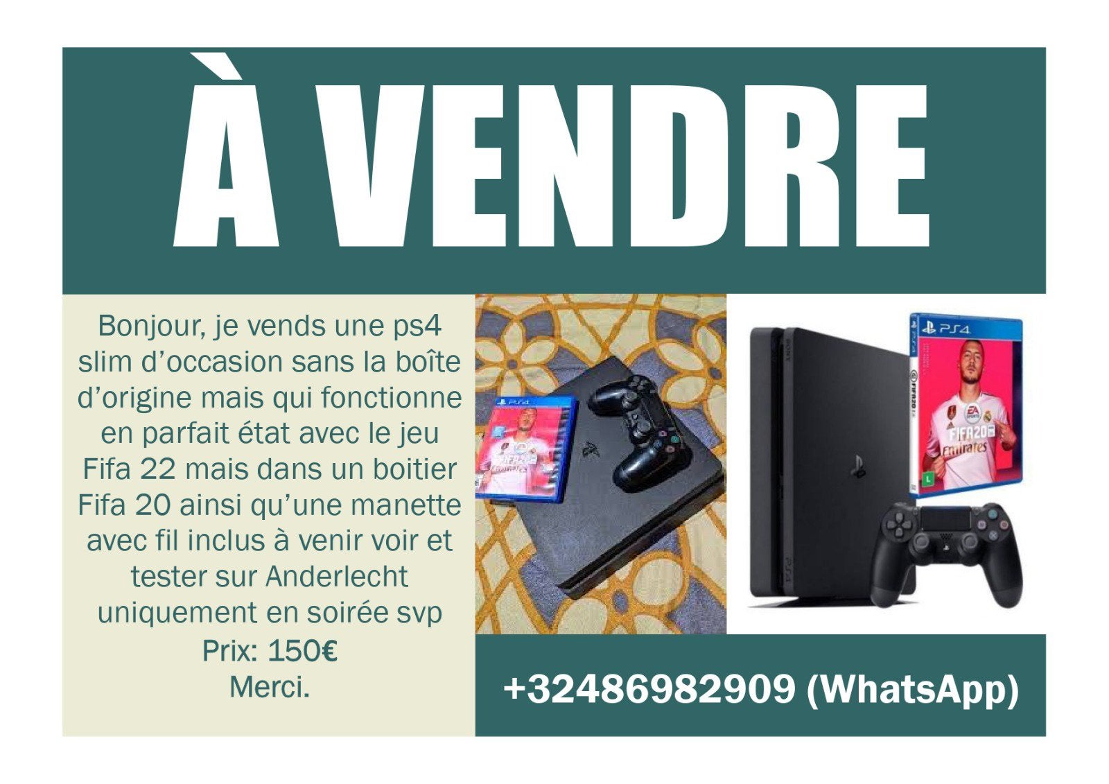 Ps4 Slim & Ps4 Fat & Ps2 Slim Argent à vendre, Ophalen, Gebruikt