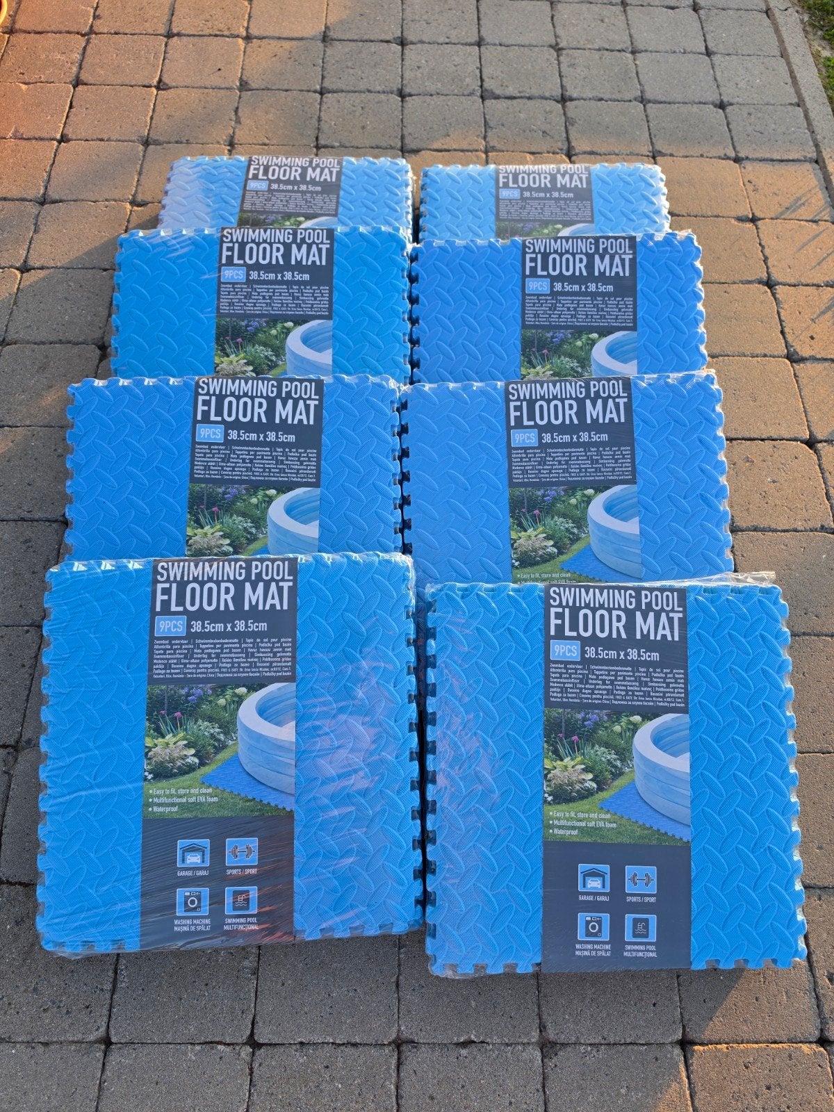 8 paquets de 9 dalles de piscine, Jardin & Terrasse, Enlèvement, Neuf, Tapis de sol