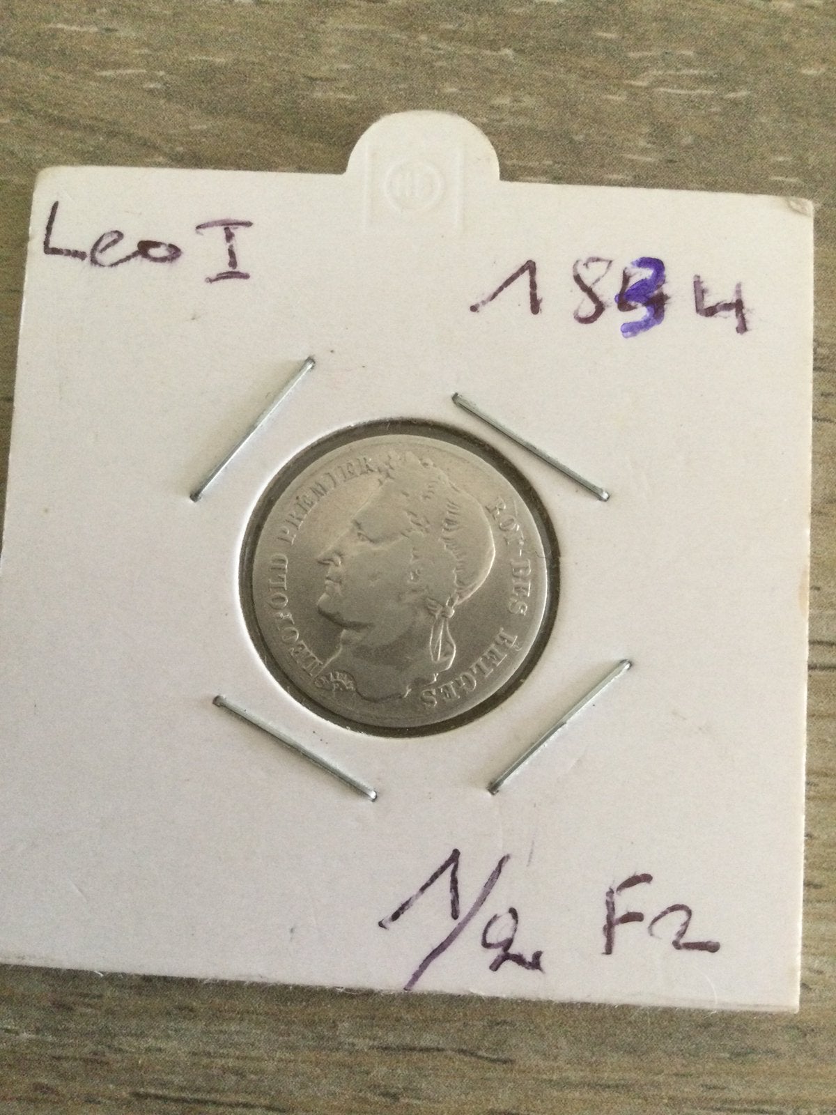 1/2 franc Leopold I 1834 FR, Postzegels en Munten, Munten | België, Ophalen of Verzenden