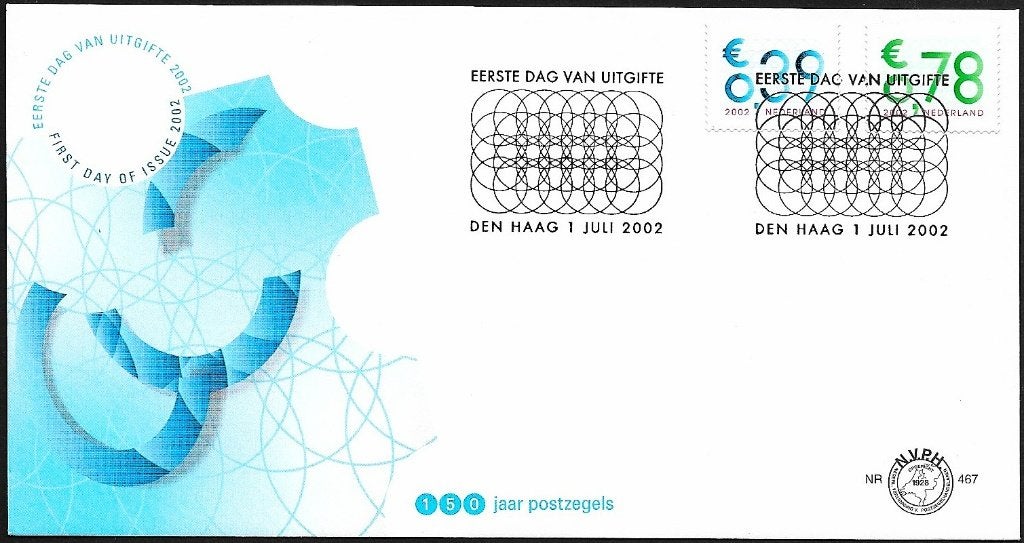 2002 - PAYS-BAS - Timbres d'affaires du FDC [SG 2240/2241], Envoi, Après 1940, Non oblitéré