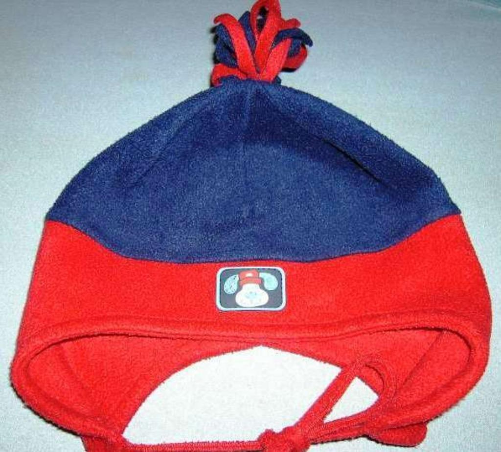 Warme fleece mutsje - maat 44 cm hoofdomtrek., Jongetje of Meisje, Ophalen of Verzenden, Muts, Gebruikt