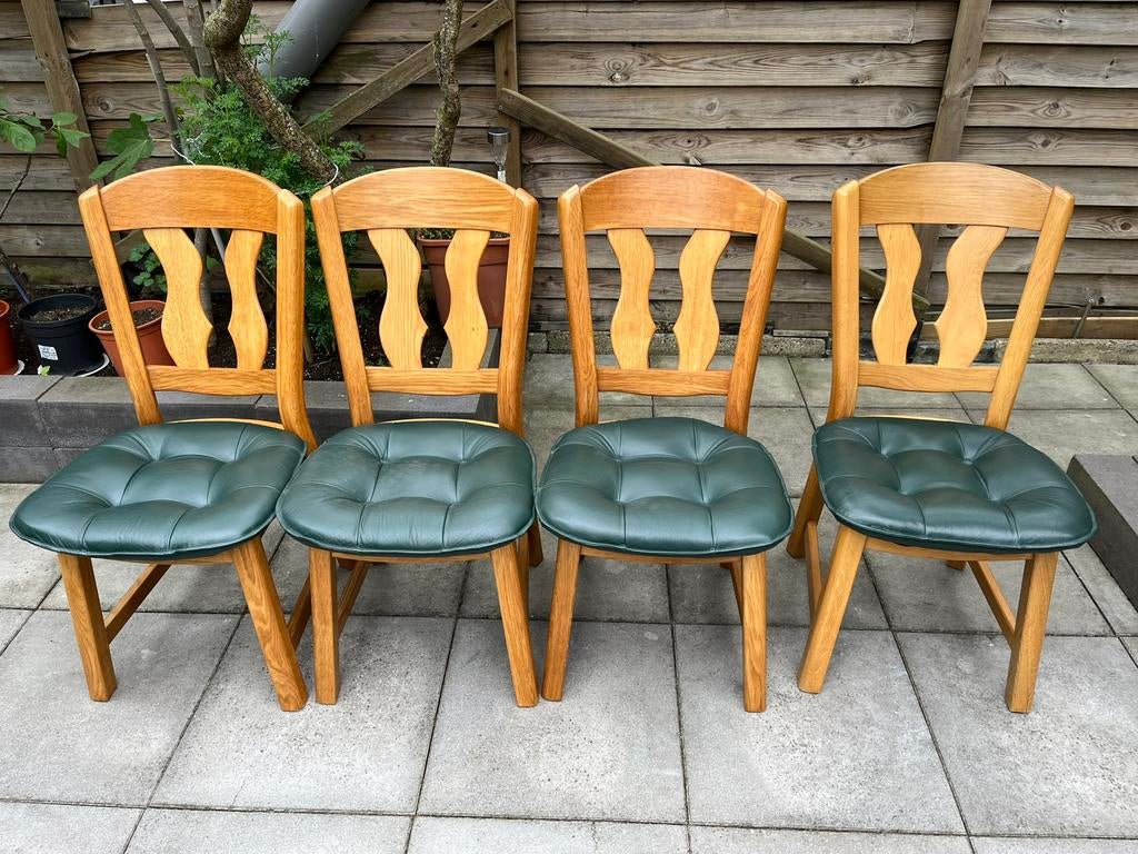 4x eikenhout stoelen z.g.a.n, Huis en Inrichting, Stoelen, Ophalen, Zo goed als nieuw, Hout, Vier