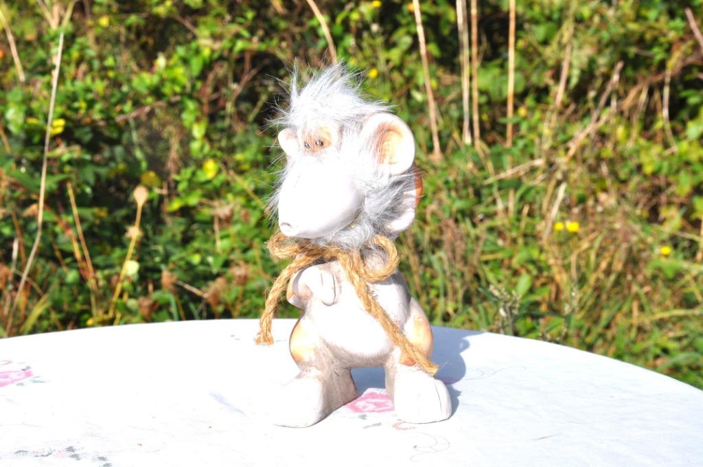 singe decoratif en terre cuite peinte, Collections, Collections Animaux, Enlèvement ou Envoi, Utilisé, Autres, Autres types