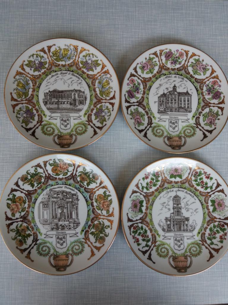 Verviers : 4 porseleinen borden ( Limoges), Antiquités & Art, Enlèvement ou Envoi