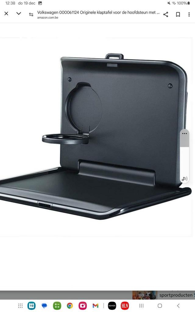 Table pliante originale VW + porte-gobelet pour appui-tête 6, Autos : Pièces & Accessoires, Enlèvement ou Envoi