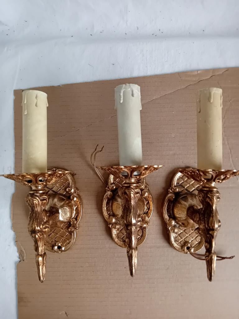 3 Appliques en Bronze dorée, Enlèvement ou Envoi, Cuivre ou Bronze
