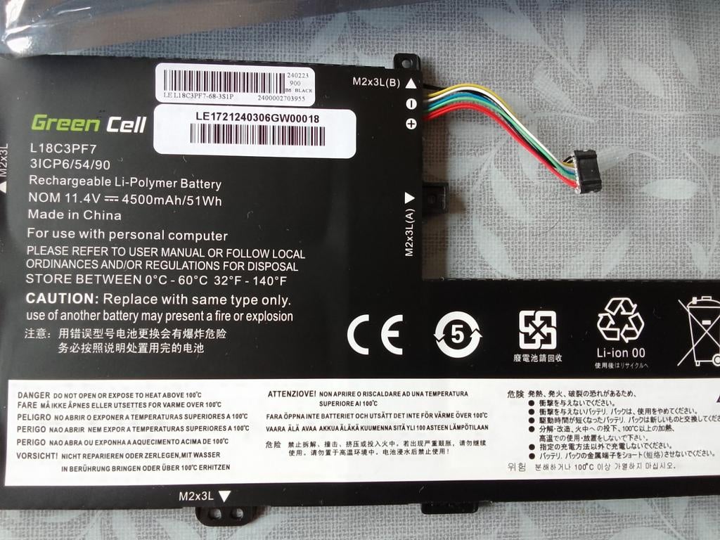 Lenovo battery, Ophalen