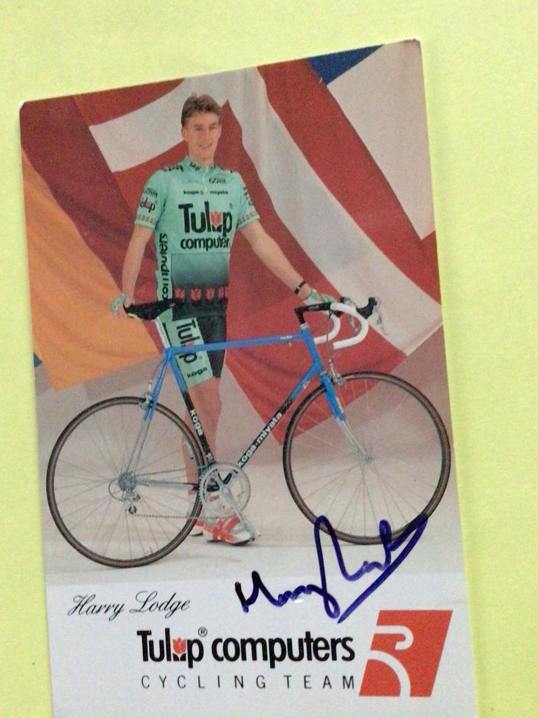 Wielerkaart 1992 team tulup koga miyata harry lodge  signe, Verzenden, Zo goed als nieuw