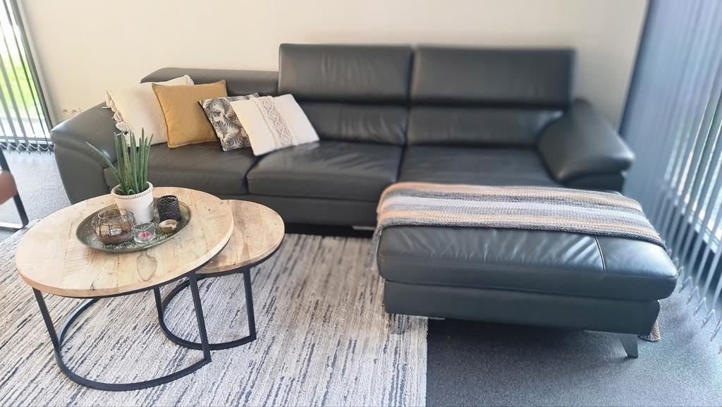 Hoeksalon voor 650€, zeer goede staat!!  (nieuwprijs 2000€ ), Ophalen, Zo goed als nieuw, Leer, Industrieel, modern,  design