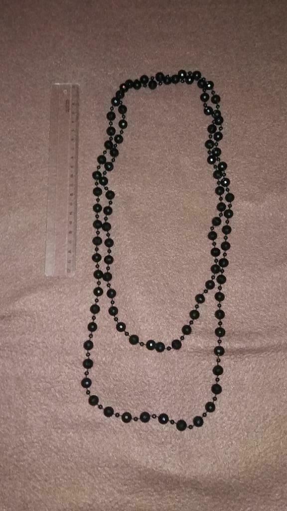 collier très long noir, Bijoux, Sacs & Beauté, Colliers, Neuf, Enlèvement ou Envoi, Synthétique, Avec strass