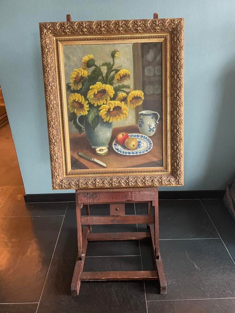 Schilderij zonnebloem, Ophalen