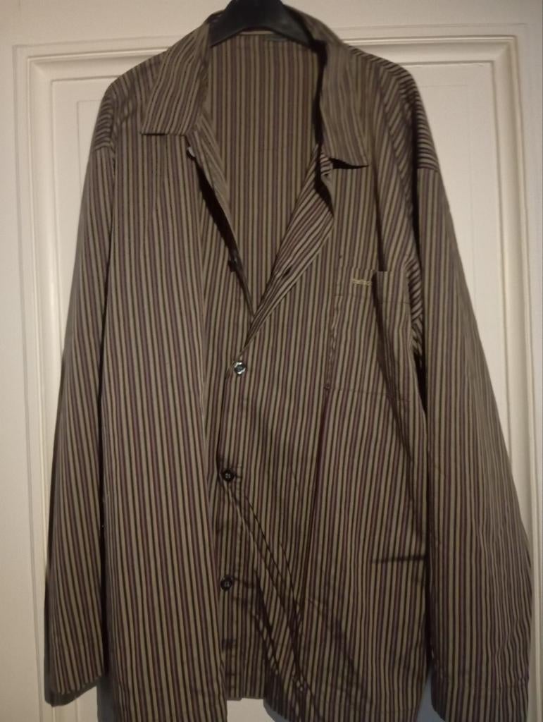 Strellson gestreept hemd in beige, bordeaux, bruin, maat XL, Kleding | Heren, Ophalen of Verzenden, Beige