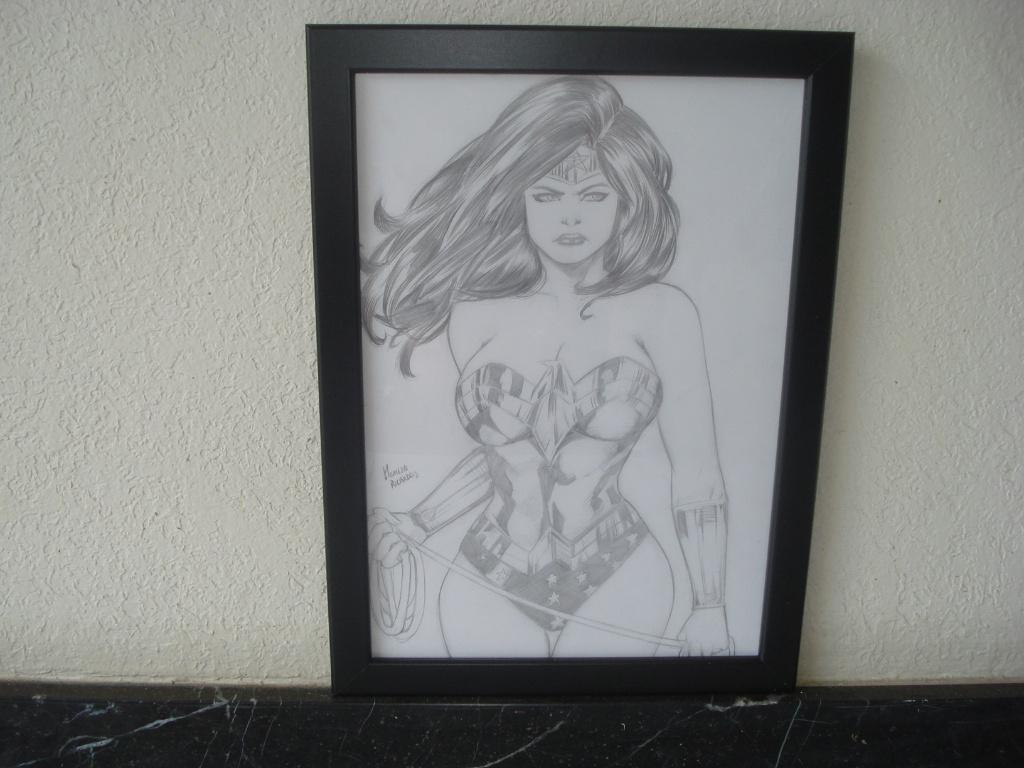 Wonder Woman N°1 Dessin Original Ed Benes Studios DC Comics, Rechthoekig Staand, Met lijst, A4 of kleiner, Nieuw