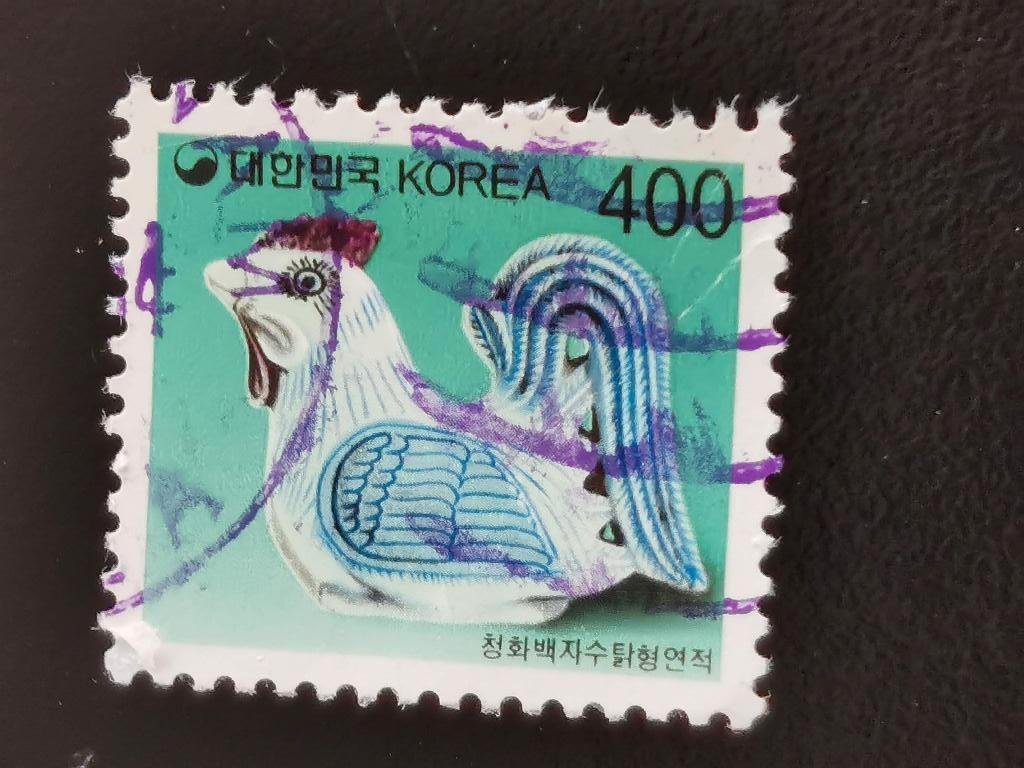 Corée du Sud 1995, Coq en porcelaine Choson Dynasty, oiseaux, Timbres & Monnaies, Enlèvement ou Envoi, Affranchi, Asie orientale