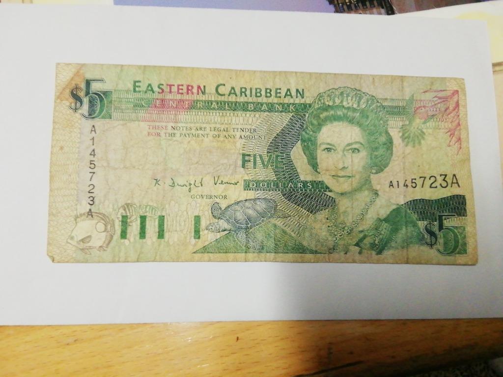 Billet de 5 dollars Caraïbe, Ophalen