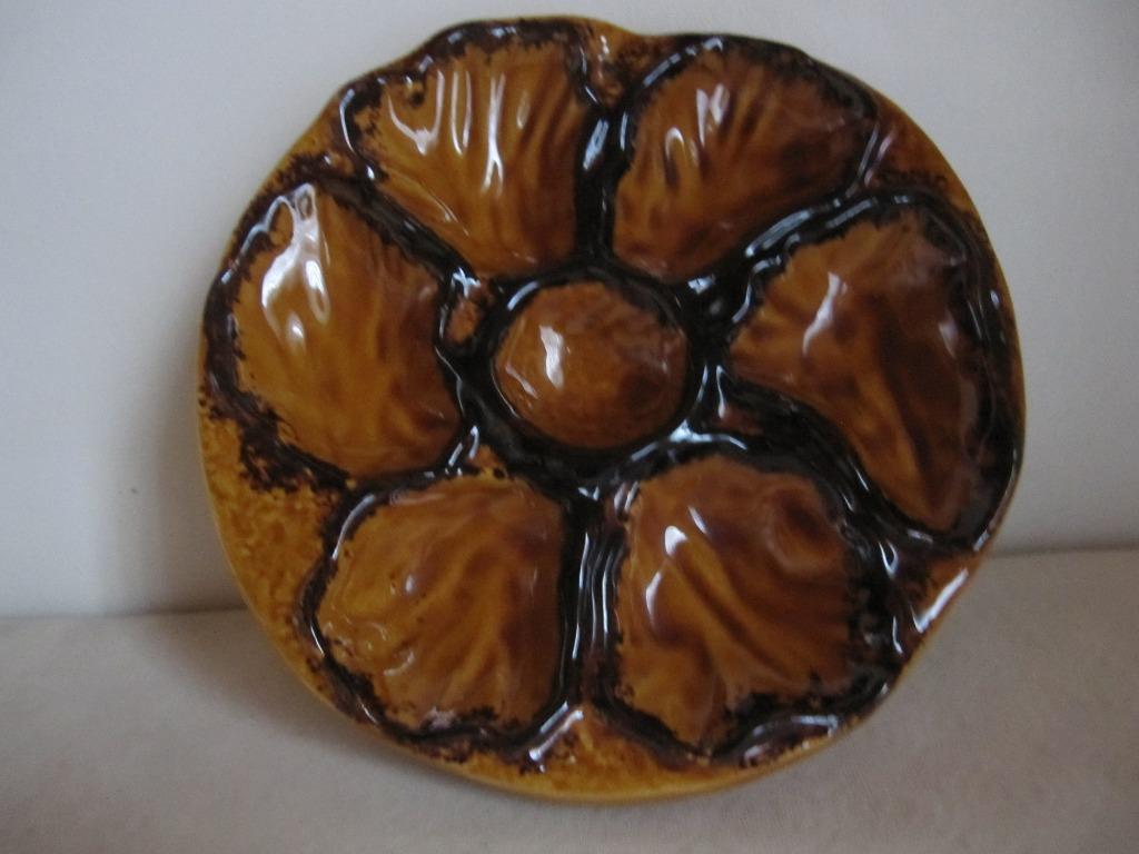 6 Assiettes à huîtres vintage 1970, Enlèvement, Neuf, Assiettes(s)