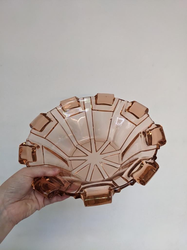 Art Deco fruitschaal, Ophalen of Verzenden, Gebruikt, Glas, Schaal of Schalen