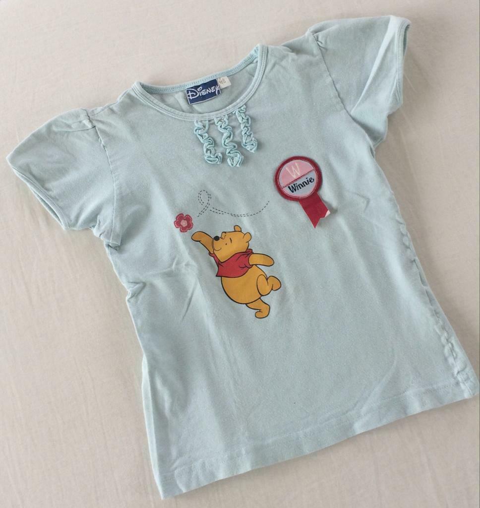 pastel blauw meisjes t-shirtje Disney Winnie the Pooh 116, Disney, Gebruikt, Meisje, Ophalen of Verzenden