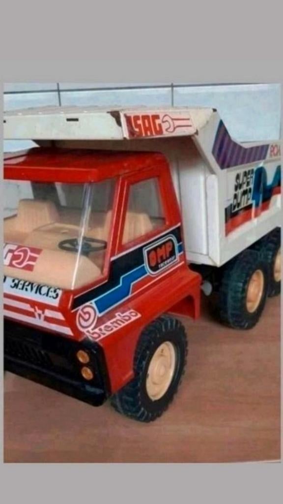 Camion en étain vintage de 60 cm de longueur, 30 cm de haute, Hobby & Loisirs créatifs, Enlèvement ou Envoi, Comme neuf