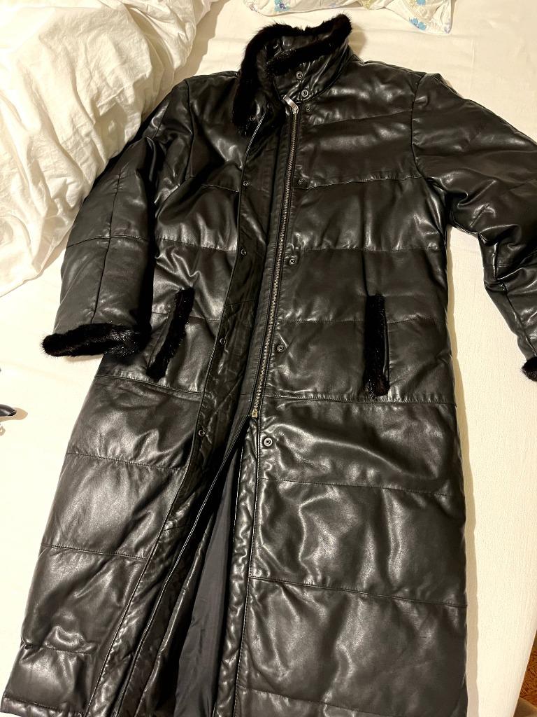 Doudoune en cuir véritable de Maffei, Taille 38/40 (M), Enlèvement ou Envoi, Comme neuf, Noir