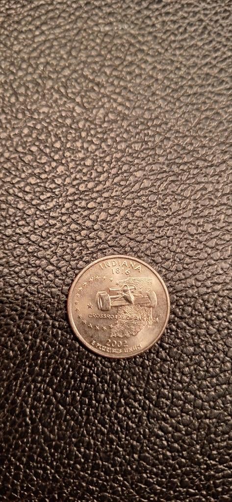 2 #   Amerika Quarter dollar 2002  D  indiana, Enlèvement ou Envoi