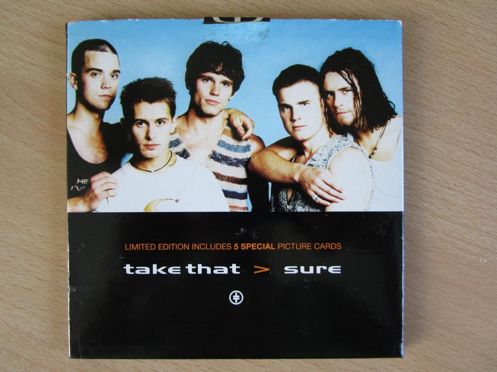 TAKE THAT : SURE-4 TRACK LIMITED CDSINGLE + 5 POSTCARDS, Ophalen of Verzenden, Zo goed als nieuw