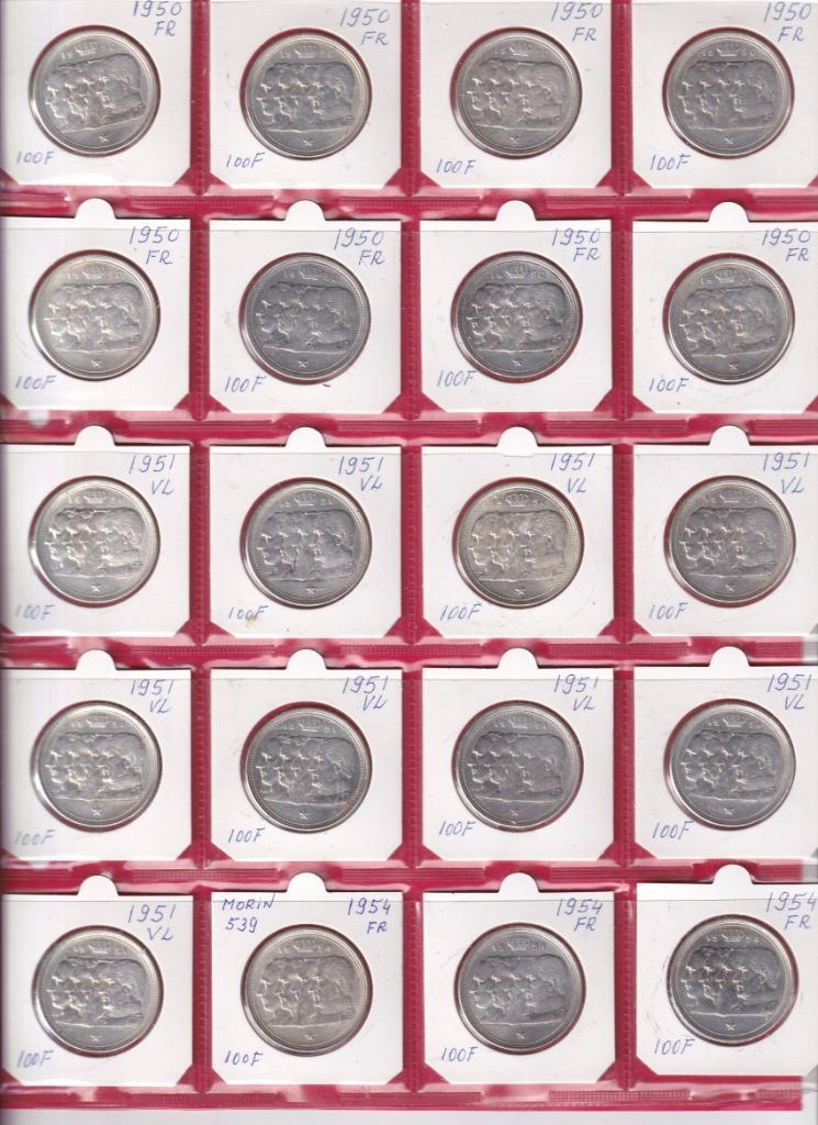 België 100 frank 4 koningen, Postzegels en Munten, Munten | België, Setje, Zilver, Zilver, Ophalen of Verzenden