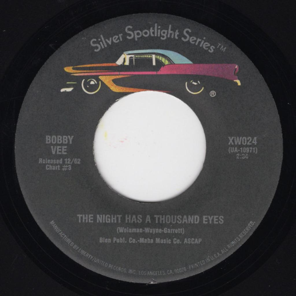 Bobby Vee ‎– The Night Has A Thousand Eyes '7, Enlèvement ou Envoi, Single, Comme neuf, Pop