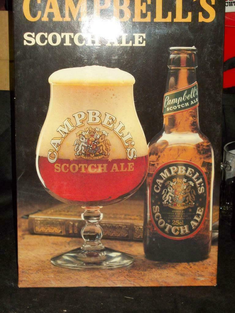 Beersign.Reclame in Karton.Campbell's.Scotch Ale, Verzamelen, Merken en Reclamevoorwerpen, Ophalen of Verzenden, Zo goed als nieuw