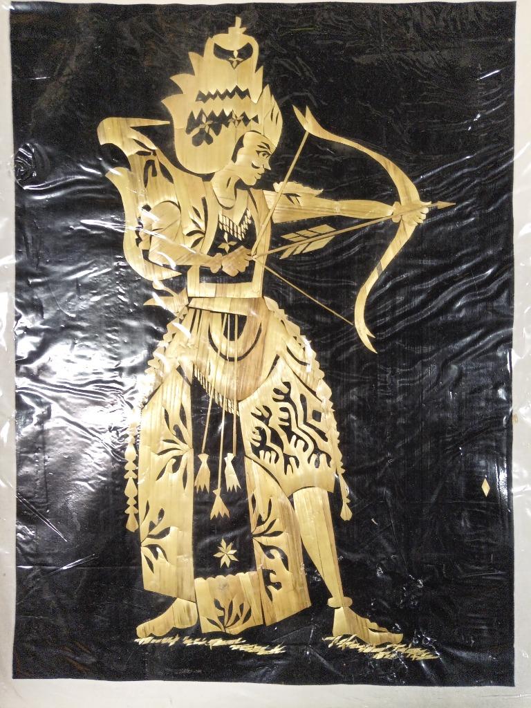 hout fineer oplegwerk - kunstwerkjes - Indonesië, Antiek en Kunst, Ophalen