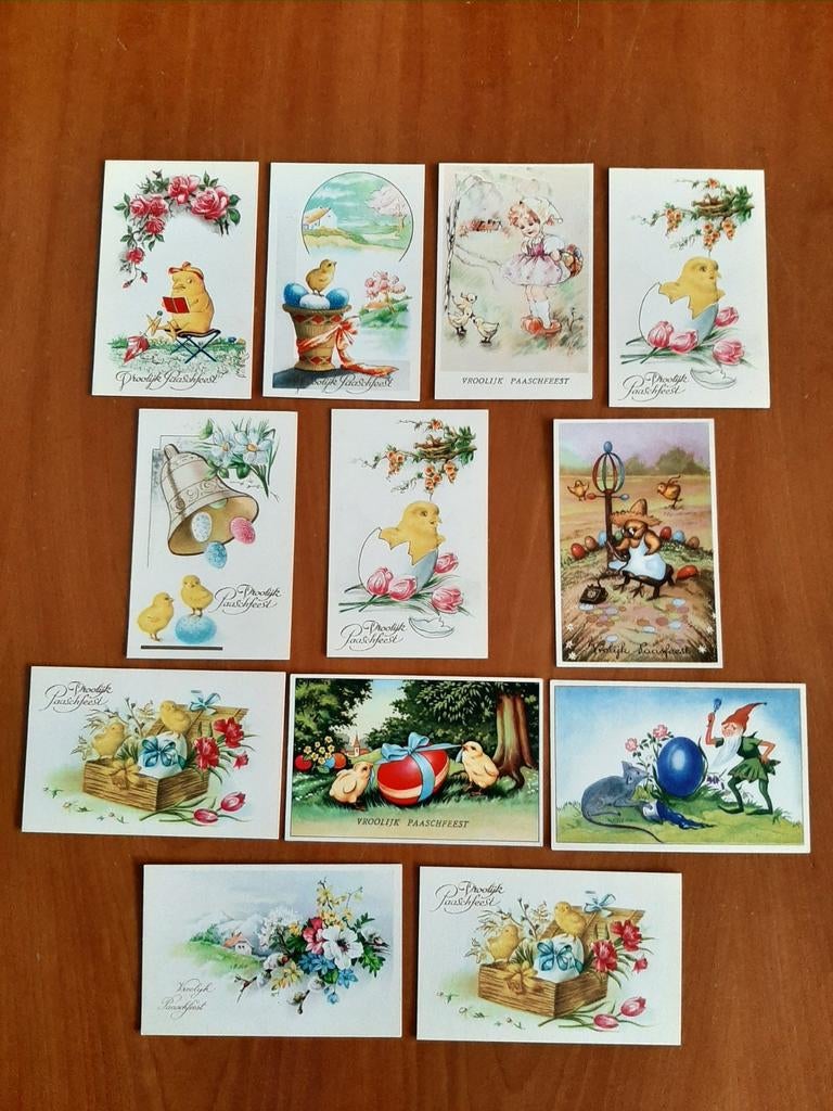 Postkaarten Pasen ongebruikt, oud., Verzamelen, Ophalen of Verzenden