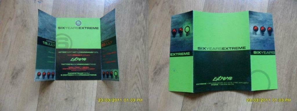 Flyers 6 Years @ Extreme (Affligem), Verzamelen, Merken en Reclamevoorwerpen, Gebruikt, Overige typen, Ophalen of Verzenden